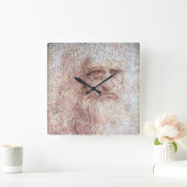 セルフポートレート、レオナルド・ダ・ヴィンチ スクエア壁時計 (ホーム)