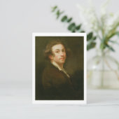 セルフポートレート、右肩上を見る(油オン ポストカード (スタンド正面)