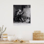 セルフポートレ絵画ートの漫画 ポスター (キッチン)