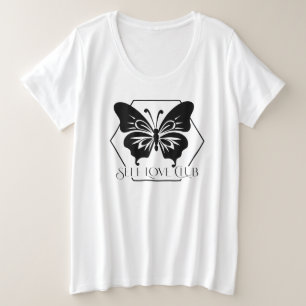セルフラブクインスパイアラブの蝶Tシャツ プラスサイズTシャツ