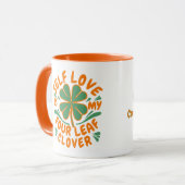 セルフラブフォーリーフクローバーやる気を起こさせる マグカップ (正面左)