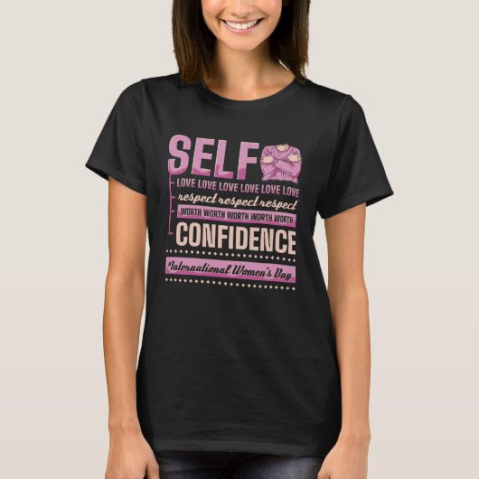 セルフラブリスペクトワース自信国際的W Tシャツ (正面)