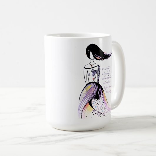 セルフラブレ感動的ディ図解入りの、写真付きの引用文 コーヒーマグカップ (正面右)