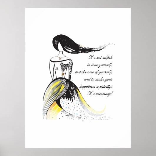 セルフラブレ感動的ディ図解入りの、写真付きの引用文 ポスター (正面)