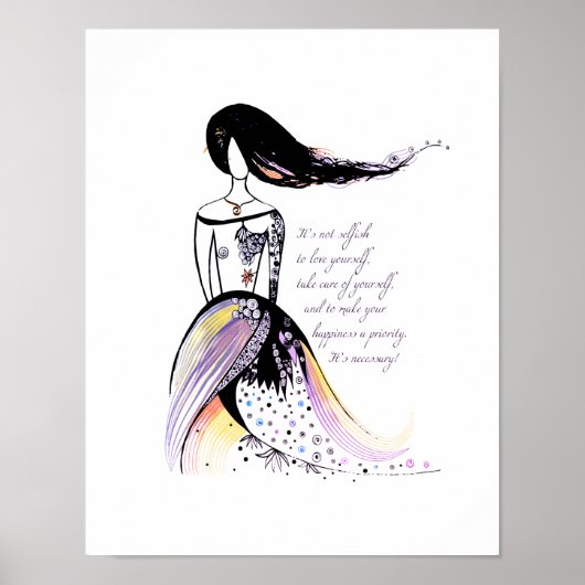 セルフラブレ感動的ディ図解入りの、写真付きの引用文 ポスター (正面)