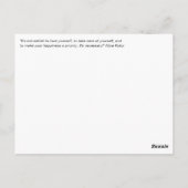 セルフラブレ感動的ディ図解入りの、写真付きの引用文 ポストカード (裏面)