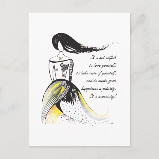 セルフラブレ感動的ディ図解入りの、写真付きの引用文 ポストカード (正面)
