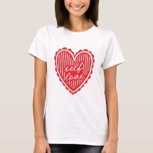 セルフラブ赤いハート Tシャツ