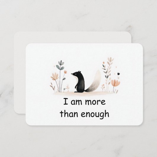 セルフワースSkunkウッドランド動物確認カード 招待状 (正面/裏面)