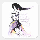 セルフ気に図解入りの、写真付きのレディ引用文 スクエアシール (正面)