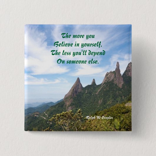 セルフ自信ボタン 缶バッジ (正面)