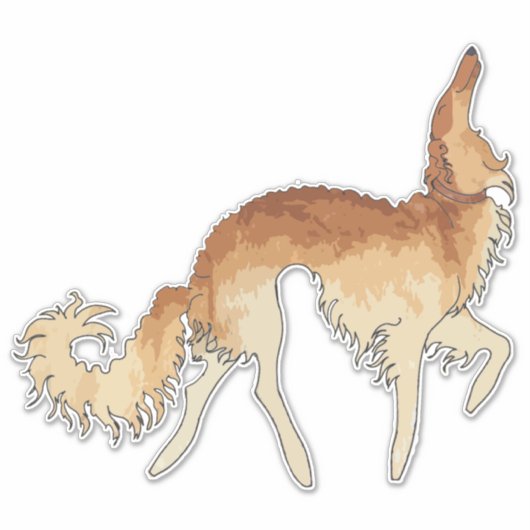 セルフ金ゴールドバレエカスタムボルゾイ製ビニールシール シール (正面)