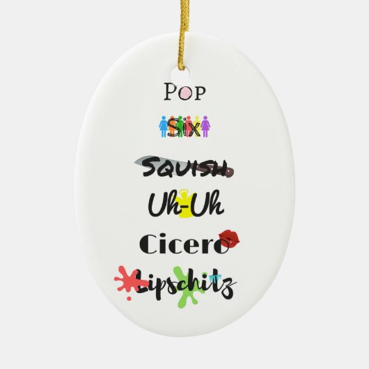 セルブロックのタンゴのオーナメント セラミックオーナメント (正面)