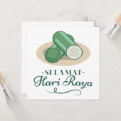 セルマット ハリ ラヤ // イスラム教のお祭り、イードの祝賀会 カード (正面/裏面インサイチュ)