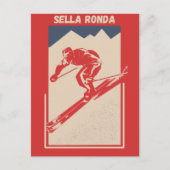 セルラロンダアルタバディアスキーリゾートイタリア – ヴィンテージ ポストカード (正面)