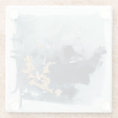 セルリアンと金ゴールド ガラスコースター (裏面)