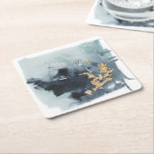 セルリアンと金ゴールド スクエアペーパーコースター (アングル)