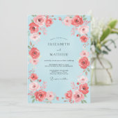 セルリアンコーラルペタルウェディング 招待状 (スタンド正面)
