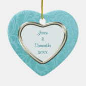 セルリアンブルーブロケージキープサケテンプレート セラミックオーナメント (裏面)