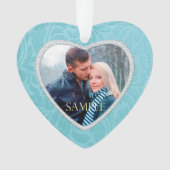 セルリアンブルーブロケージキープサケ写真テンプレート オーナメント (正面)