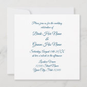 セルリアンブルー航海のいかりロゴ結婚スクエア 招待状 (裏面)