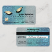 セルリアンブルー金ゴールドグリッターラッシュクレジットカード 名刺 (正面/裏面)