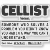 セルリスト名詞音楽楽器ラバーチェロプレーヤー シール (正面)