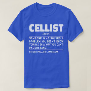 セルリスト名詞音楽楽器ラバーチェロプレーヤー Tシャツ