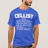 セルリスト名詞音楽楽器ラバーチェロプレーヤー Tシャツ (正面)