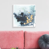 セルーリアンと金ゴールド キャンバスプリント (インサイチュ (リビング))