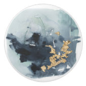 セルーリアンと金ゴールド セラミックノブ (正面)