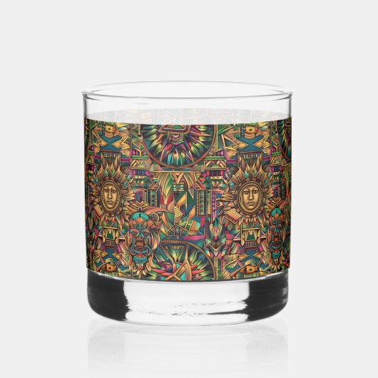 セルーレアステカン「夢」 12ozプリント岩ガラス ウイスキーグラス (正面)