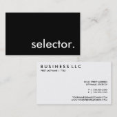 セレクタ。 名刺 (正面/裏面)