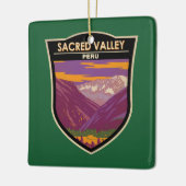 セレクトバレーペルートラベルアートヴィンテージ セラミックオーナメント (左)