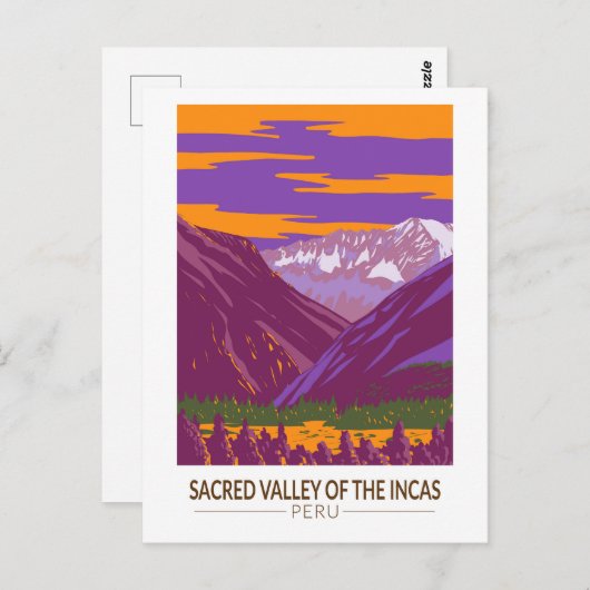 セレクトバレーペルートラベルアートヴィンテージ ポストカード (正面/裏面)