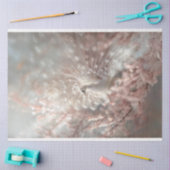 セレシアルホワイトピーコックと開花ピンクのデコページ 薄葉紙 (クラフト)