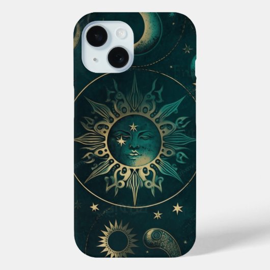 セレスチャルグリーン&ゴールド:エレガントな携帯ケース Case-Mate iPhoneケース (裏面)