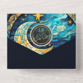 セレスチャルブルーウェディング オールインワン招待状 (裏面)