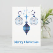 セレスチャル ブルー プライド オーナメント フラット ホリデー カード (スタンド正面)