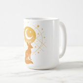 セレスティアルデザートフォックス - 月と星の宇宙 コーヒーマグカップ (正面右)