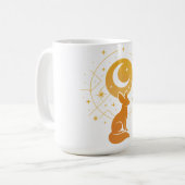 セレスティアルデザートフォックス - 月と星の宇宙 コーヒーマグカップ (正面左)