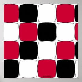 セレスティ・シェフィーによる黒、白、赤の魚眼… ポスター