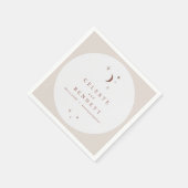 セレステボホームーン&スターズテラコッタ結婚ズ スタンダードカクテルナプキン (角)