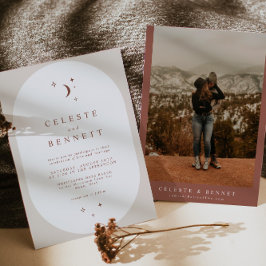 セレステボホームーン&スターズテラコッタ結婚ズ 招待状