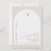 セレステ ボホ テラコッタ ムーン アーチ ベビーシャワー 招待状 (正面)