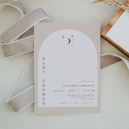セレステ ボホ テラコッタ ムーン アーチ ベビーシャワー 招待状
