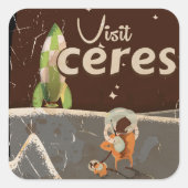 セレス準惑星ヴィンテージ旅行ポスター スクエアシール (正面)