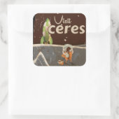 セレス準惑星ヴィンテージ旅行ポスター スクエアシール (バッグ)