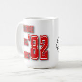 セレス高校'82 - 15オズ。マグ コーヒーマグカップ (正面左)