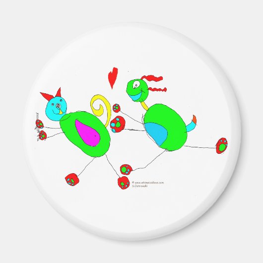セレナの猫と犬の追跡 マグネット (正面)
